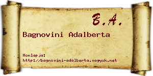 Bagnovini Adalberta névjegykártya